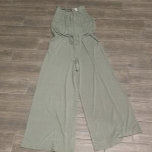 Wide leg olive jumpsuit-New w/o tags